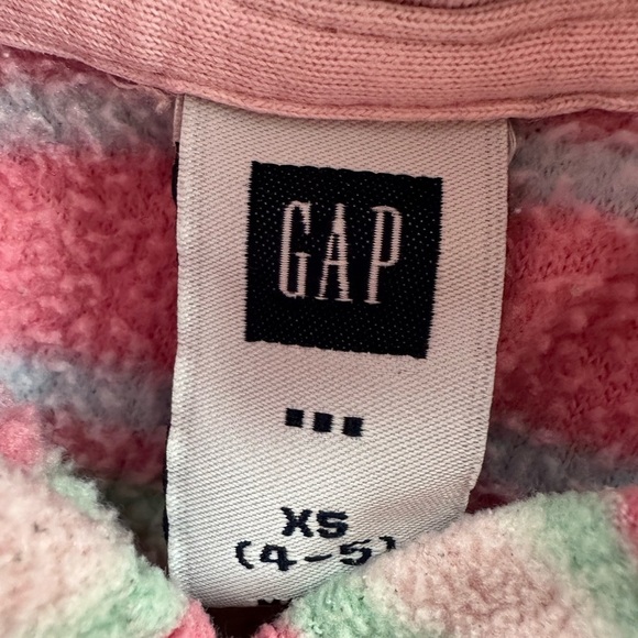 Gap Girls Pink Striped Fleece Pullover Sweatshirt Size 4-5 - Picture 5 of 5